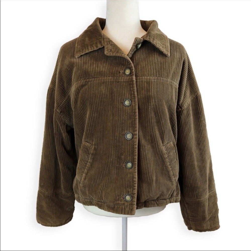 Brown puffer corduroy jacket/coat.